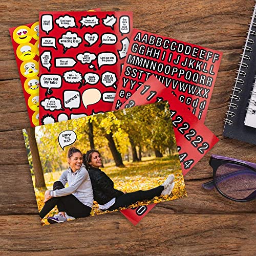 Itoya Polyproplene Art Storage/Display Books 8.5" x 11" | 60 Pages/120 Views | Scrapbooking Stickers 4 Pages of Emojis, Quotes, Letters & Numbers