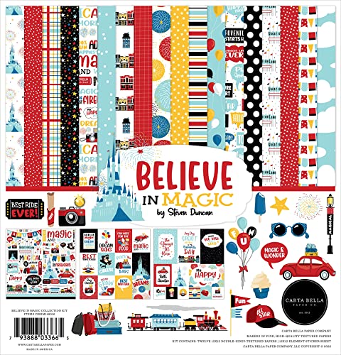 Echo Park Paper Company Believe in Magic Collection Kit, White, 12-x-12-Inch