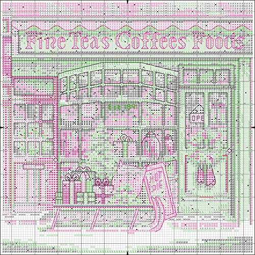 Dimensions Gold Collection Small Counted Cross Stitch Kit, 'Coffee Shoppe', 18 Count White Aida Cloth, 6'' x 6''