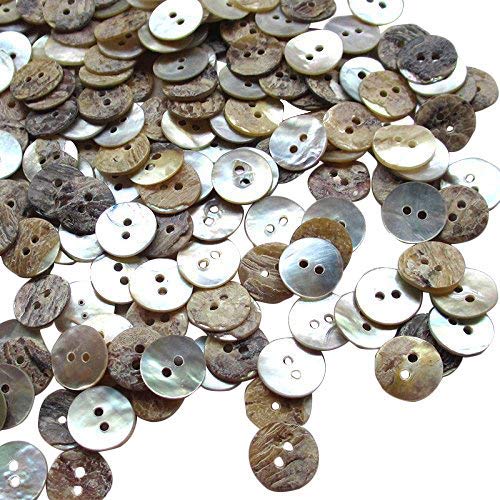 New Upick 11/13/15/23mm 100pcs Shell Buttons Sewing Craft Buttons 2 Holes (18mm)