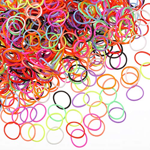 1000 Mini Rubber Bands Soft Elastic Bands for Kid Hair Braids Hair (Multicolor)