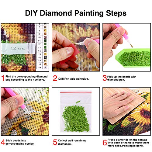 KTHOFCY 5D DIY Diamond Painting Kits for Adults Kids Mandala Full Drill Embroidery Cross Stitch Crystal Rhinestone Paintings Pictures Arts Wall Decor Painting Dots Kits 15.7X11.8 in