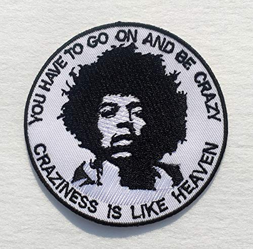 Rock Star Quotes Hendrix Inspired Embroidered Iron on Sew Badge Patches Sixties Music Band Logo Emblem Applique Patch for Backpacks, Hats, Jackets, etc.