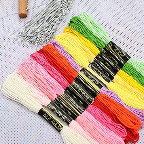 Friendship Bracelet String 50 Skeins Rainbow Color Embroidery Floss Cross Stitch Embroidery Thread Cotton Friendship Bracelet Thread Floss Bracelet Yarn, Craft Floss