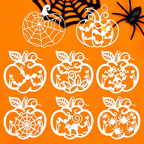 Halloween Pumpkin Stencils for Painting,8” Halloween Stencils Pumpkin Cutting Templates Reusable Stencil for Painting on Wood Wall Door Fabric