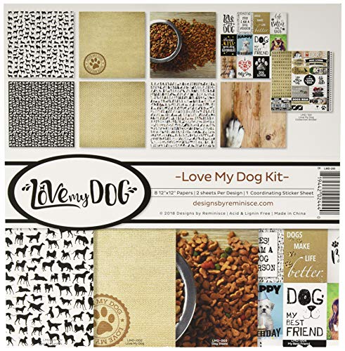 Reminisce (REMBC) Love My Dog Scrapbook Collection Kit, Multi Color Palette
