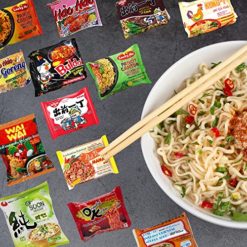 Variety Asian Instant Ramen Bundle | Samyang, Nong-shim, Mama, Wai Wai, Acecook | Free Snacks Included | 8 Pack, Care Package College Students Food Sampler Office