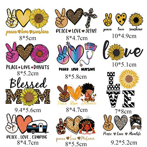 Pocket Size T Shirt Decals Transfers Small Size T-Shirt Patches Design Sticker for Clothes Iron Press Heat Transfer Applique Iron on Designs Set (SZ-04)