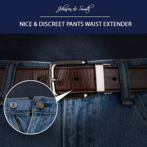 Waistband Extenders by Johnson & Smith | Button Extender for Pants | Denim Material | Pack of 5 Shades | Premium Metal Buttons | 2 Button Holes | Button Extender for Jeans