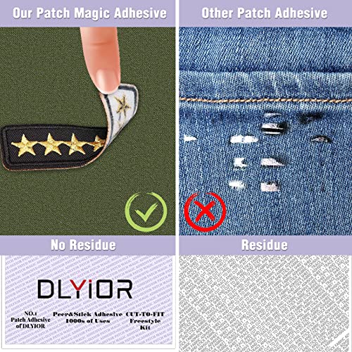 Patch Magic Adhesive, 8.5" x 12" Washable Double-Sided Glue for Iron On Patches and Cut to Fit Freestyle Girl Scout Patches Kit.(4 Pack)