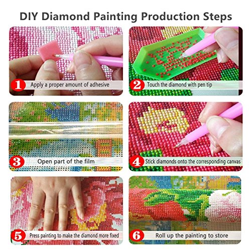 LVIITIS DIY 5D Diamond Painting Wolf Kits for Adults Full Drill, Painting Cross Stitch Crystal Rhinestone Embroidery Pictures Arts Craft for Home Wall Decor Gift，5D Painting Arts Kit (Wolf)