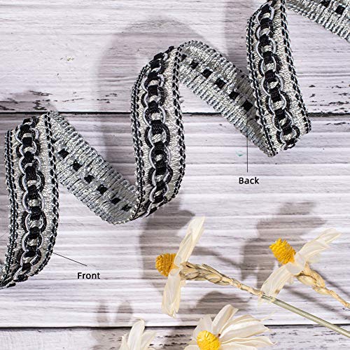 PH PandaHall 12 Yards 20mm Polyester Gimp Braid Trim for Costume DIY Crafts Sewing Jewelry Making Curtain Decoration Costume Accessories, Gray