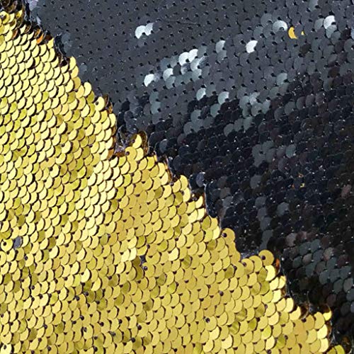 Sewing Fabric by The Yard Gold to Black Changing Color Fabric Reversible Sequin Fabric for Wedding Dress Reversible Sequin Pillow Fabric Blonde