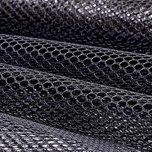 Pllieay 29.5 X 59 Inch Black Mesh Fabric Slightly Stretchy for Backpack Pocket and Straps, Netting Clothes, Netting Bag Shopping Bag