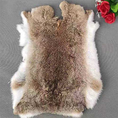 4pcs Assorted Bulk Craft Grade Natural Rabbit Skins Real Quality Rabbit Pelts Perfect for Decoration, Cat/Dog Toys, Sewing, or Crafting Fur Hide 10" by 14"