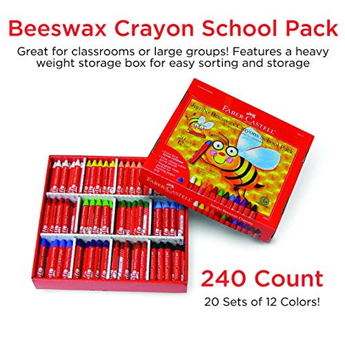Faber-Castell Beeswax Crayons School Pack, 240 Jumbo Crayons - Art Tools for Education and Classroom