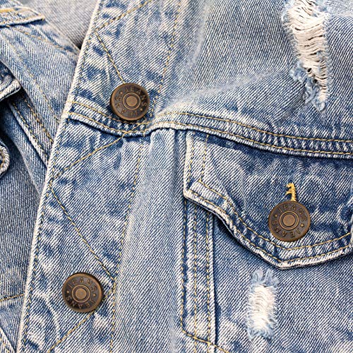 AIEX 20 Pcs 17mm Jean Buttons Replacement No Sew Removable Metal Jeans Buttons for Denim Clothing Jeans Pants Bags(Bronze, 2 Patterns)