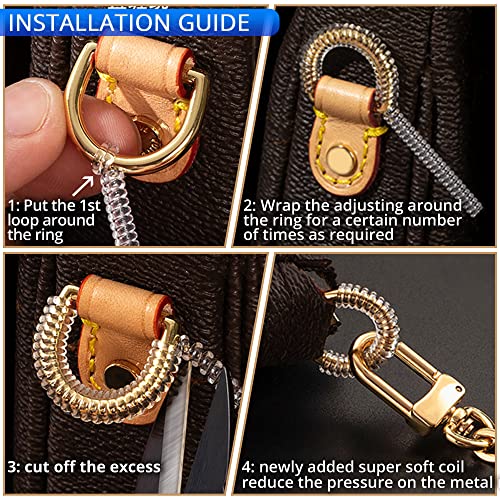 Ring Spacer Tightener Loose Rings - Smaller Resizing Protector Scratch Shoulder Bag D Ring Protector - Wedding Loose Purse Strap Clip Cross Body Strap Metal Rubber Hardware DIY Elastic Sleeves 4pcs