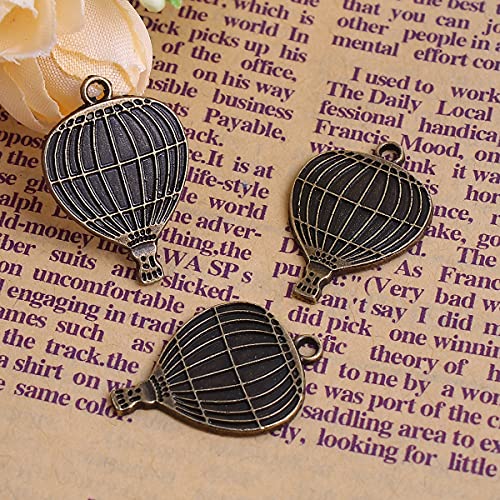 Worlds 20PC Antique Bronze Alloy Fire Balloon Charm Pendants for DIY Bracelet Necklace Jewelry Craft Making