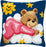 Vervaco Cross Stitch Cushion Kit Pink Bear On A Cloud 16" x 16"