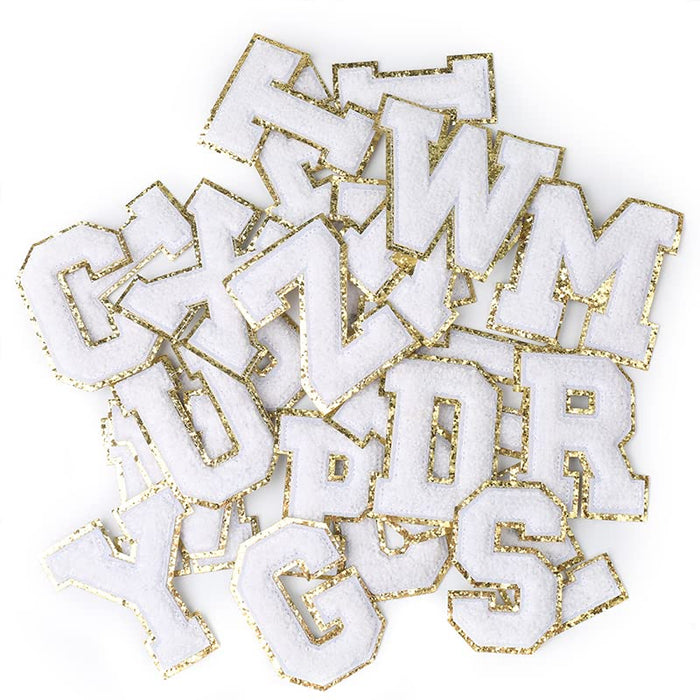 4Pcs White Chenille Letter, 2.2" Iron on Letters Patches, Chenille Letter Patches for Clothing (Z)