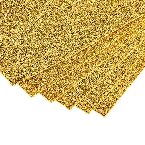 uxcell Dark Yellow Glitter EVA Foam Sheets 11 x 8 Inch 2mm Thick for Crafts DIY Projects 6 Pcs