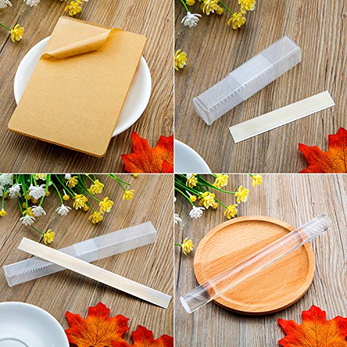 4 Pieces Acrylic Solid Clay Roller Clear Acrylic Sheet Rectangle Shape Backing Board Flexible Polymer Clay Cutters Carbon Steel Blades for DIY Shaping Modelling Sculpting Tools
