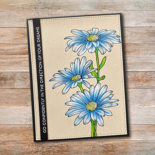 Cute Chamomile Silicone Clear Stamp and Die Sets for Card Making, DIY Embossing Photo Album Decorative Craft