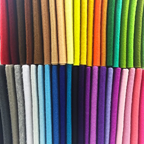 flic-flac 42pcs1.4mm Thick Soft Felt Fabric Sheet Assorted Color Felt Pack DIY Craft Sewing Squares Nonwoven Patchwork (20cm * 30cm)
