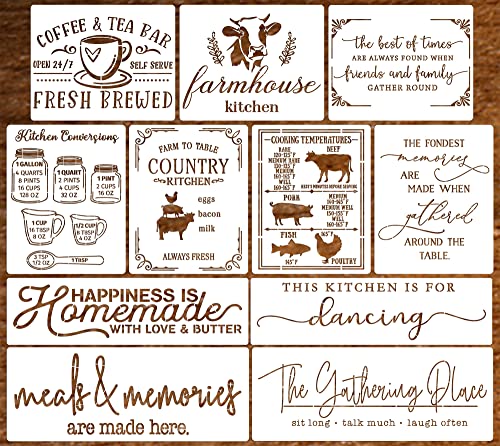 Kitchen Stencils for Painting Farmhouse Kitchen Measurement Conversion Stencils Country Kitchen Coffee Tea Bar Drawing Templates