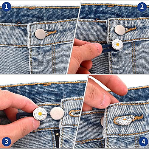 Abeillo 10 Pack Pants Expander Button, 10 Styles Jeans Waist Extender Button for Men and Women, Collars/Cuffs No Sew Metal Adjustment Buttons for Extender Jeans Pants Collar, Dress Shirts