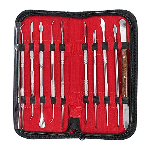 Stainless Steel Wax Carver Tools Clay Sculpting Carving Set Dental Sculpture Instrument with Case