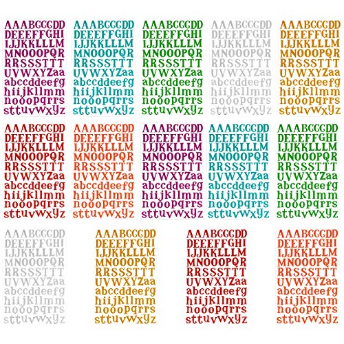 14 Sheets Letter Sticker- Colorful Alphabet Sticker Self Adhesive Vinyl Letter Stickers for DIY Scrapbooking Gifts Box Card Craft