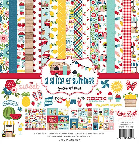 Echo Park Paper Company A Slice of Summer Collection Kit Paper, 12-x-12-Inch