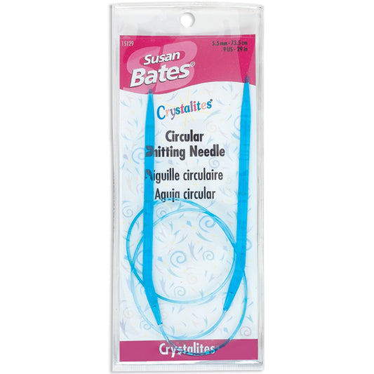 Susan Bates 29-Inch Crystallites Circular Knitting Needle, 5.5mm, Turquoise