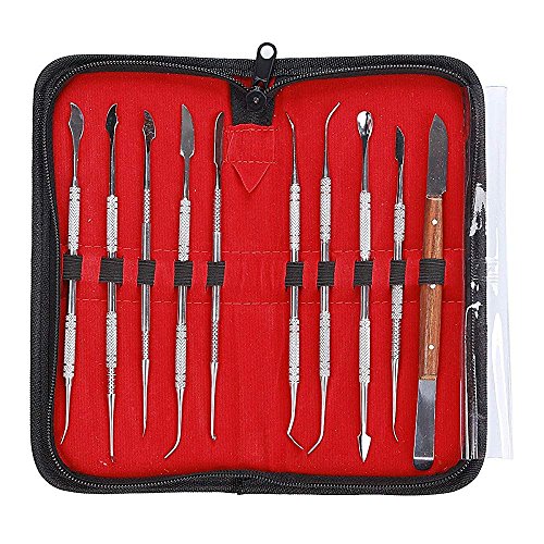 Stainless Steel Wax Carvers Set, Pottery & Polymer Clay Tools, Sculpting Kit with Carrying Case