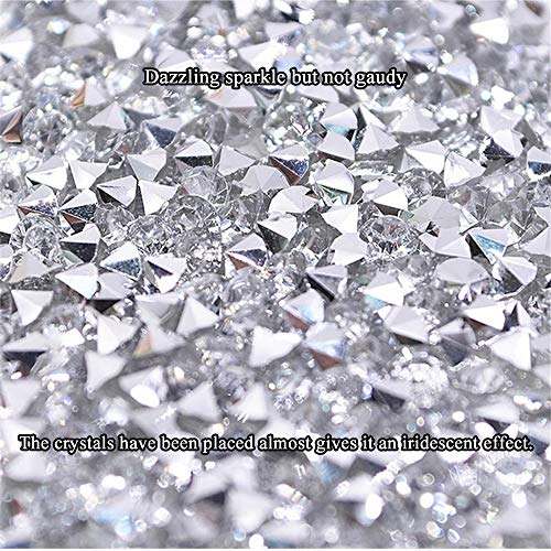 Hahiyo Crystal Rhinestone Ribbon Heat Glue Adhesive Reusable Stretch Bling Mesh Wrap Roll Sparkles 1 Yards 3 cm Ironing Stick 1 Piece Multi-Function for Mirror Jewelry Box Cakes Decorate Arts Crafts