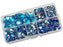 Summer-Ray 3mm to 10mm Blue Flat Back Rhinestone Collection in Storage Box