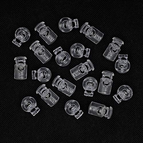 Plastic Cord Locks End Spring Cord Stops Toggles for Drawstrings 60 PCS Clear Drawstring Cord Stopper Lace Locks Spring Fastener for Elastic Paracord Clips Shoelaces Bags Clothing Luggage Backpack…