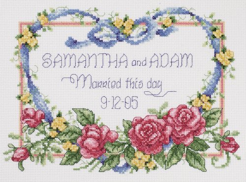 Janlynn 056-0193 Cross Stitch Kit, 8-Inch by 10-Inch, Married This Day , White