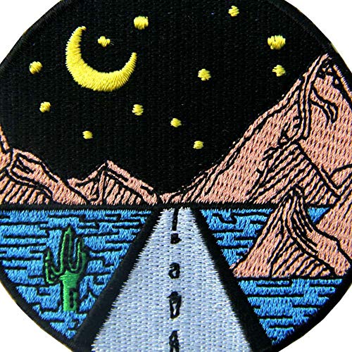 Long Way Under Starry Night Explore Outdoor Patch Embroidered Badge Iron On Sew On Emblem