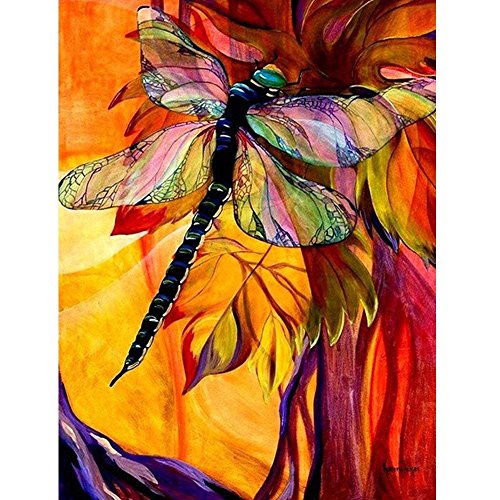 Huacan Diamond Painting Kits Dragonfly DIY 5D Full Square Drill Diamond Arts Craft for Home Wall Decor 12x16in