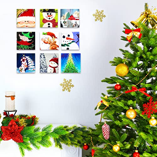 AUREUO Mini Magnetic Canvas Panel 2.5x2.5 Inch / 24 Pack - Small Square Canvas - Holiday Set for Kids, Ideal for Painting, Craft & Decor