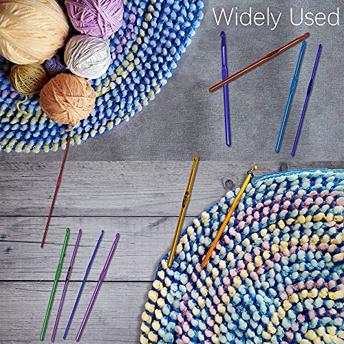 100Pcs Aluminum Ergonomic Crochet Hooks Kit DIY Hand Knitting Craft Art Tool Yarn Knitting Needles Kit with Case for Beginners Experienced Crochet Hook Lovers