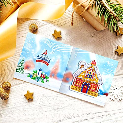 Huacan 8 Pack Diamond Painting Kits for Adults Christmas Cards Diamond Art for Beginner Paint with Diamonds Greeting Cards 5D DIY Gem Painting Crafts Gift for Holiday, Friends and Family