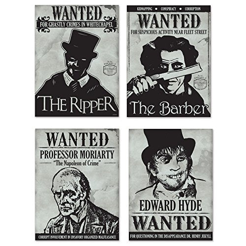 Beistle Sherlock Holmes Wanted Sign Cutouts