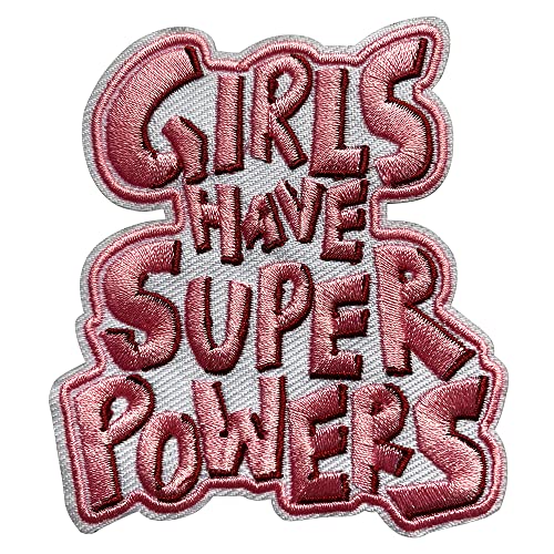 Wikineon Iron On Embroidered Patch, Girls Have Super Powers - Appliable to Badge Iron On Sew On Emblem Patch DIY Accessories Perfect for Jackets, Clothes, Hats & Jeans