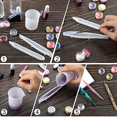 9 Pieces Pen Resin Mold, Epoxy Resin Molds with 75 Pieces Ink Pen Refills ,Ballpoint Pen Silicone Molds Resin Casting Molds for DIY Resin Crafts Making