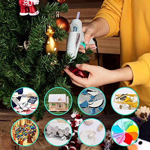 HAUSHOF Mini Hot Glue Gun Kit with Hot Glue Sticks (20-Piece), for Home Decoration & Crafts & Quick Repairs & DIY Projects, 20W, 120V