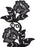 Floral Motifs Boho Black Lace Applique Trim Flower Embroidery Applique Sewing Craft,2 Yards